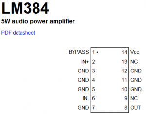 LM384 Pinout